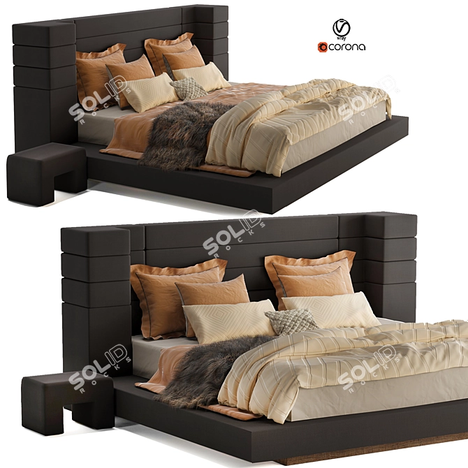 Cozy Warm Bed Set 3D model image 1