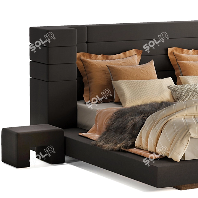 Cozy Warm Bed Set 3D model image 2