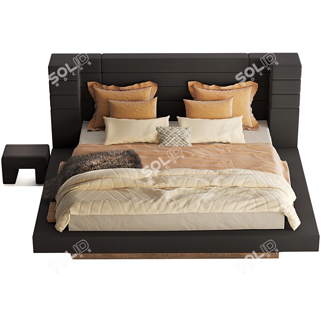 Cozy Warm Bed Set 3D model image 4