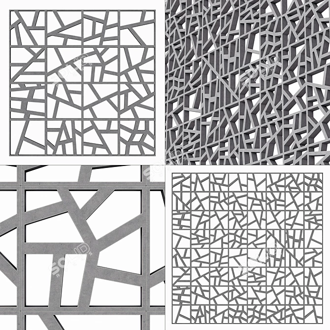 Versatile Tile Concrete Angle Line 3D model image 3
