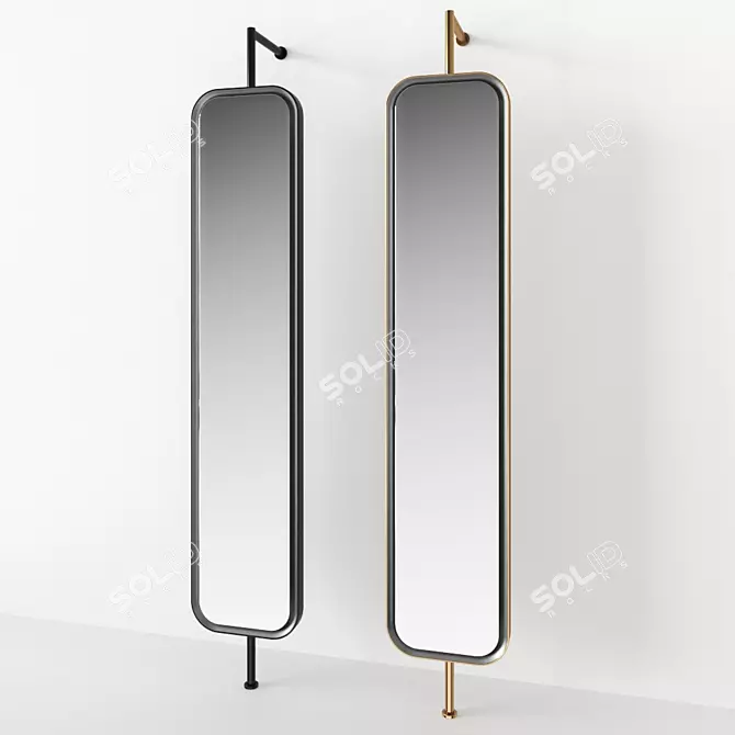 Capital Mirror: Adone Steel Wall-Mounted Mirror 3D model image 1