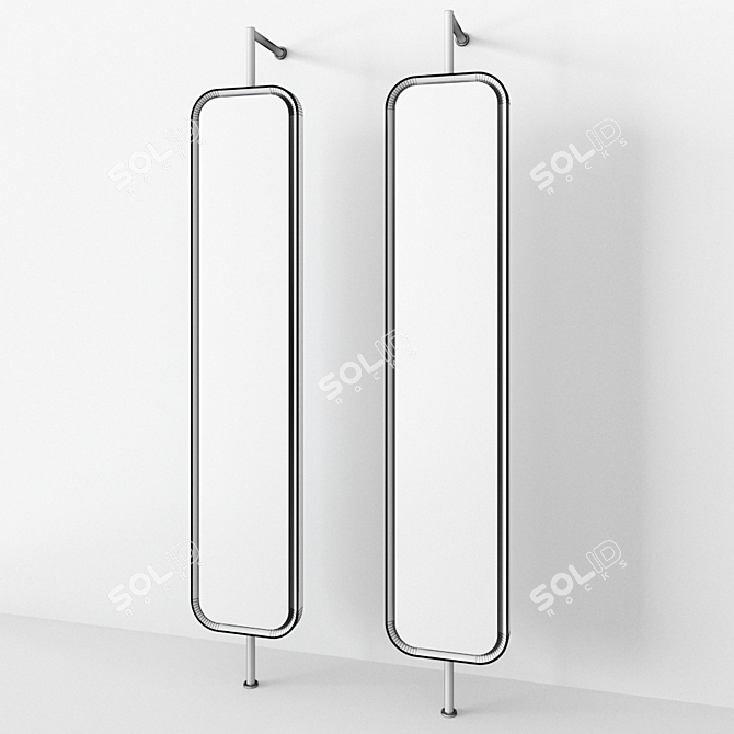 Capital Mirror: Adone Steel Wall-Mounted Mirror 3D model image 3