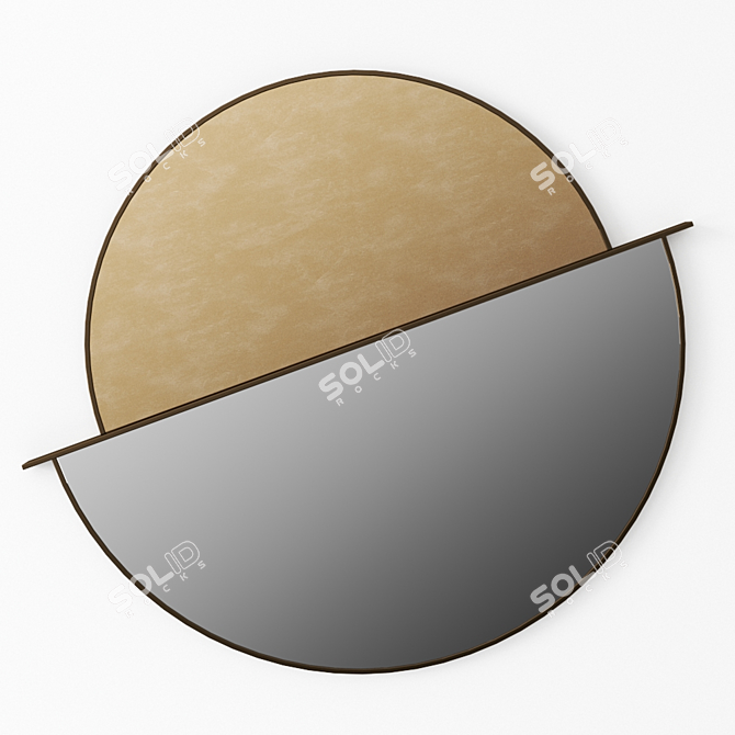 Shake Moon Mirror: Modern Round Wall-Mounted Design 3D model image 1