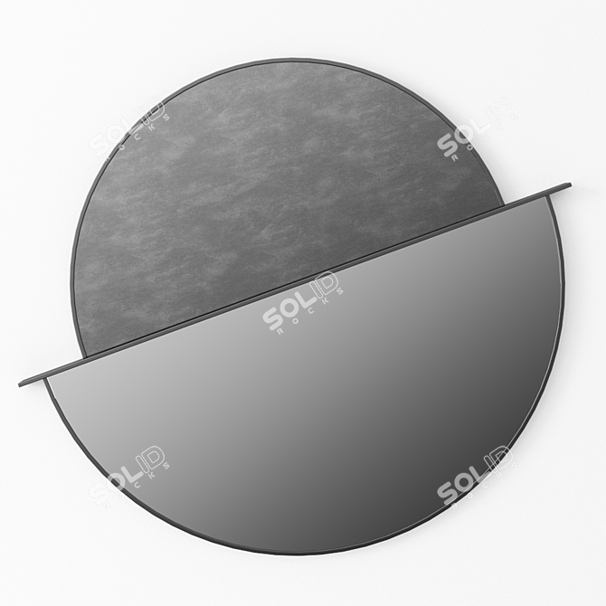 Shake Moon Mirror: Modern Round Wall-Mounted Design 3D model image 3