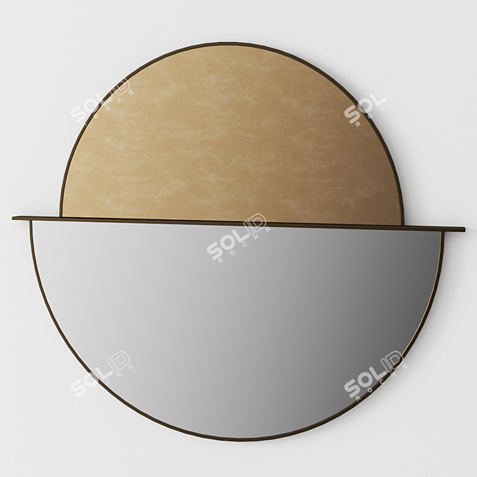 Shake Moon Mirror: Modern Round Wall-Mounted Design 3D model image 4