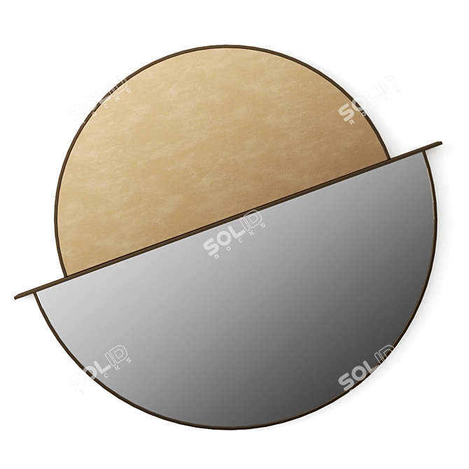 Shake Moon Mirror: Modern Round Wall-Mounted Design 3D model image 6