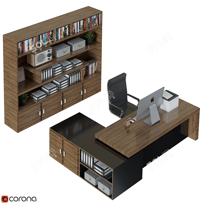 Modern Office Furniture Collection 3D model image 1