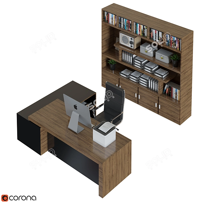 Modern Office Furniture Collection 3D model image 2