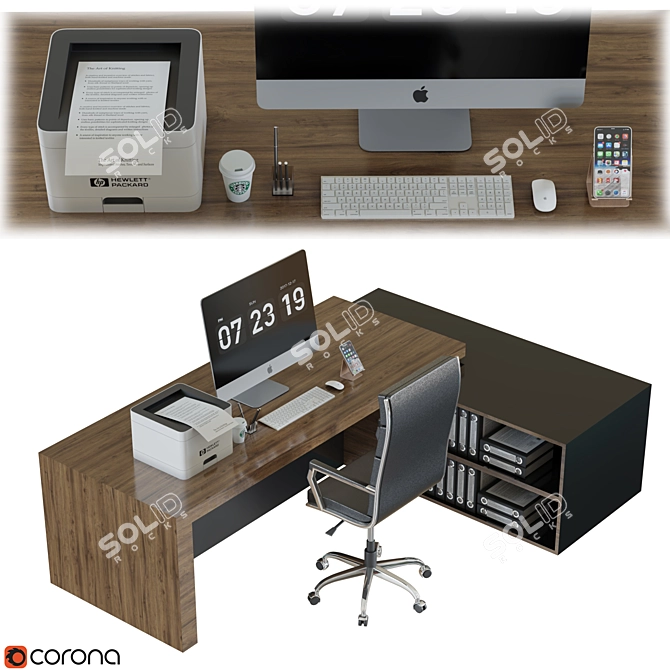 Modern Office Furniture Collection 3D model image 3