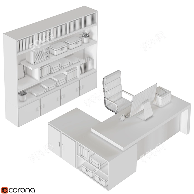 Modern Office Furniture Collection 3D model image 5