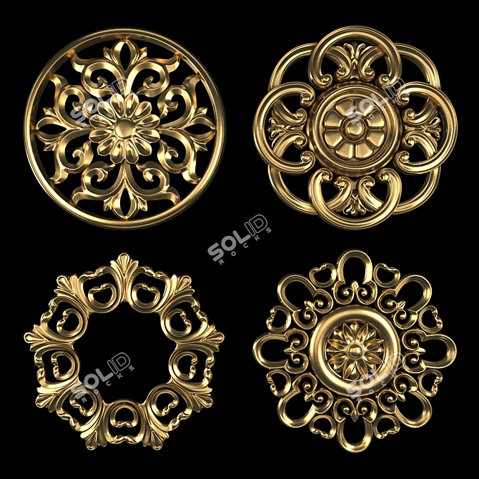 Elegant Wall Rosettes: 2016 Edition 3D model image 3