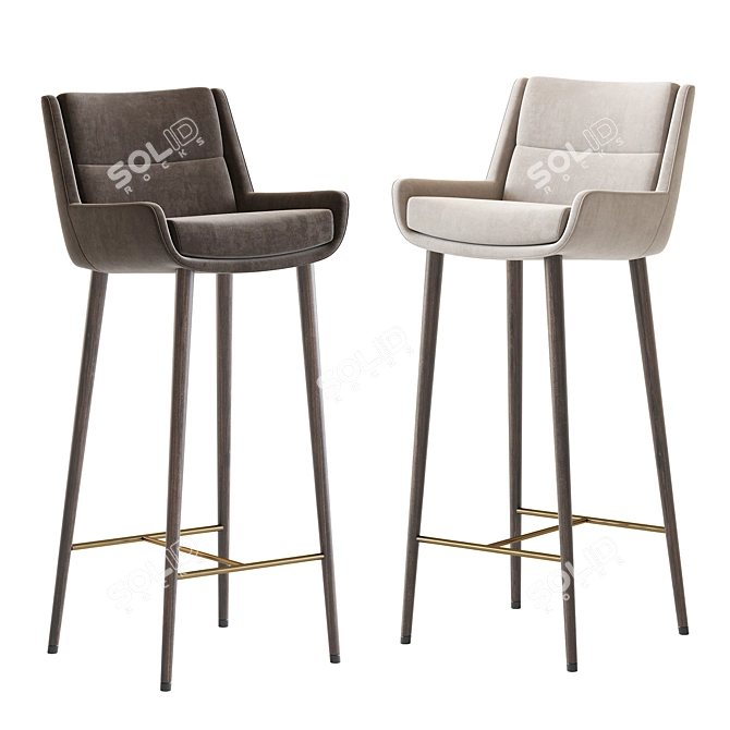 Naughtone Hush Barstool: Sleek and Stylish Seating 3D model image 1