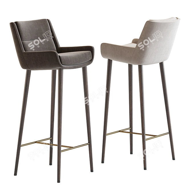 Naughtone Hush Barstool: Sleek and Stylish Seating 3D model image 2