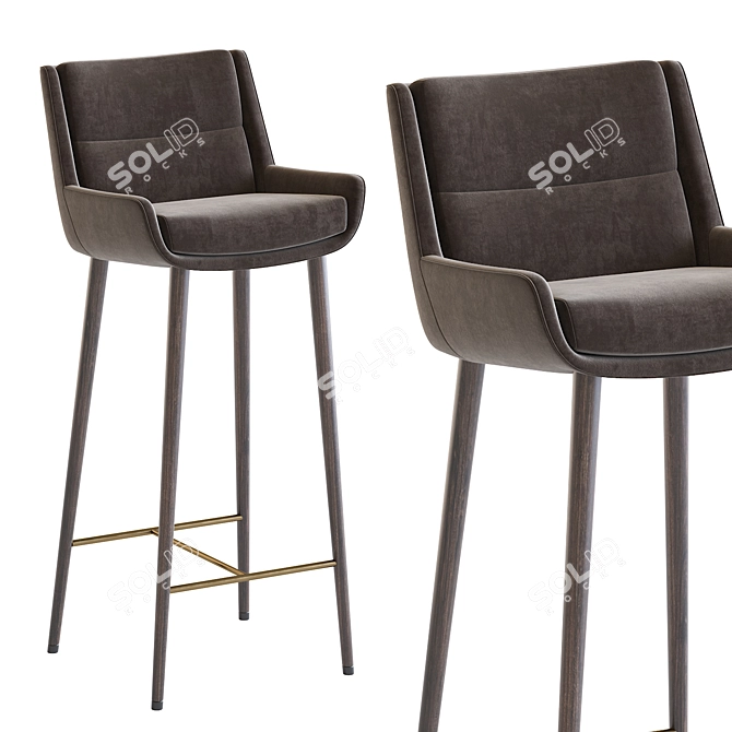Naughtone Hush Barstool: Sleek and Stylish Seating 3D model image 3
