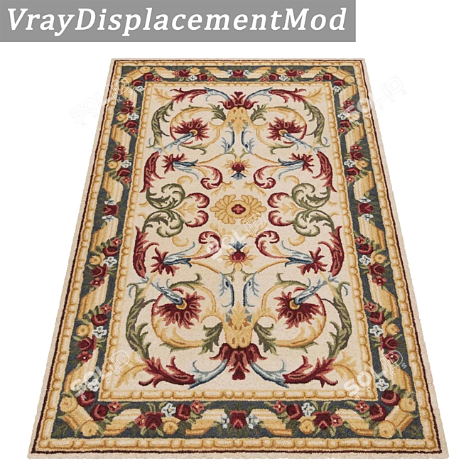 Luxury Textured Carpet Set 3D model image 3