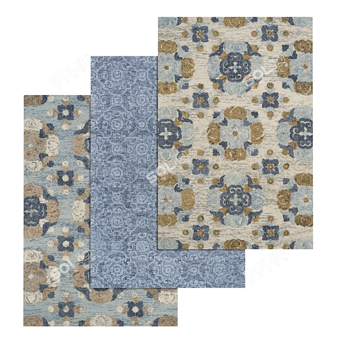 Luxury Carpet Set - High-Quality Textures 3D model image 1