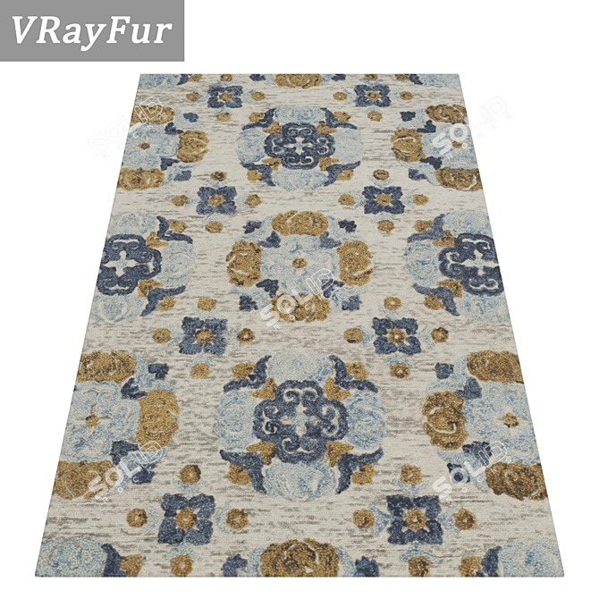 Luxury Carpet Set - High-Quality Textures 3D model image 2