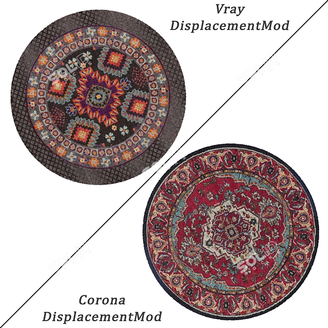 Versatile Round Carpet Set 3D model image 2