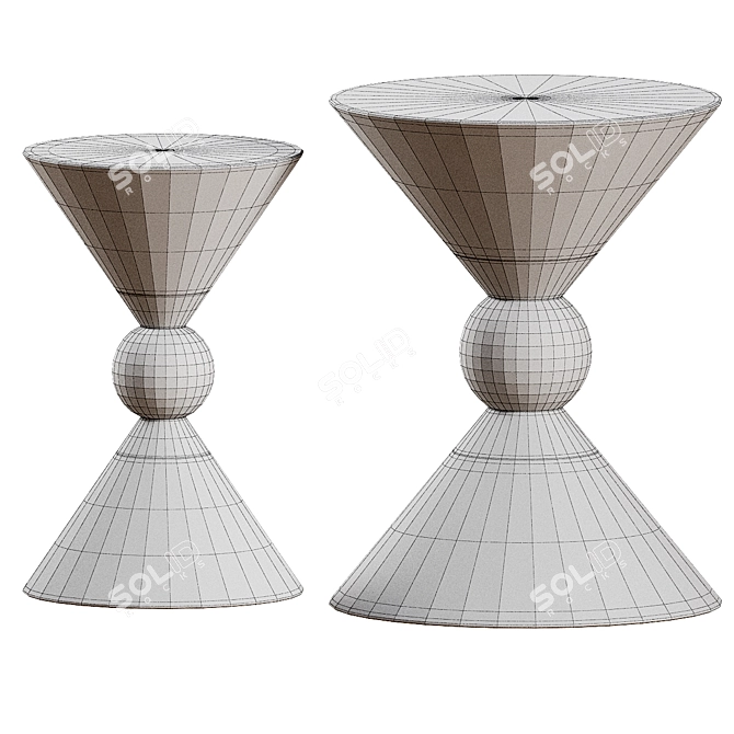 Elegance in Monochrome: White & Black Coffee Table 3D model image 2