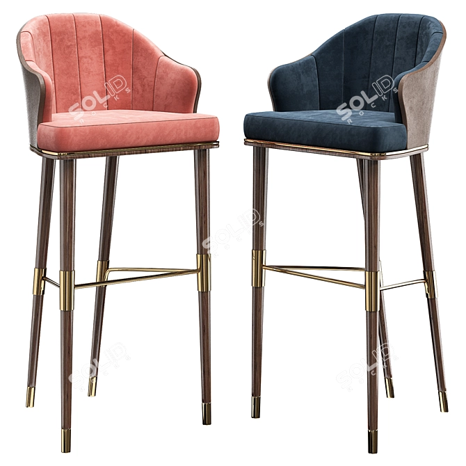 Modern Bar Chair Ellis 3D model image 1