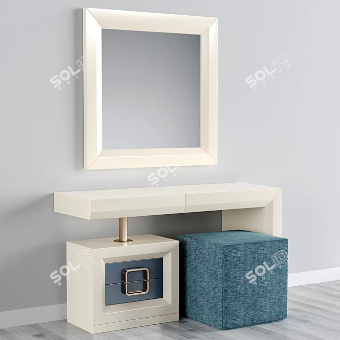 Elegant Franco Dressing Table Set 3D model image 1