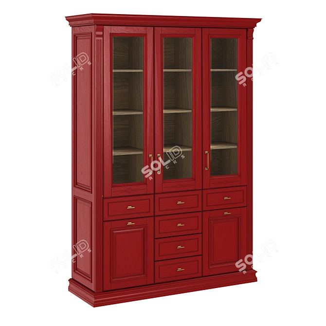 Elegant Rimar Showcase: 3-Door Glass Display 3D model image 4