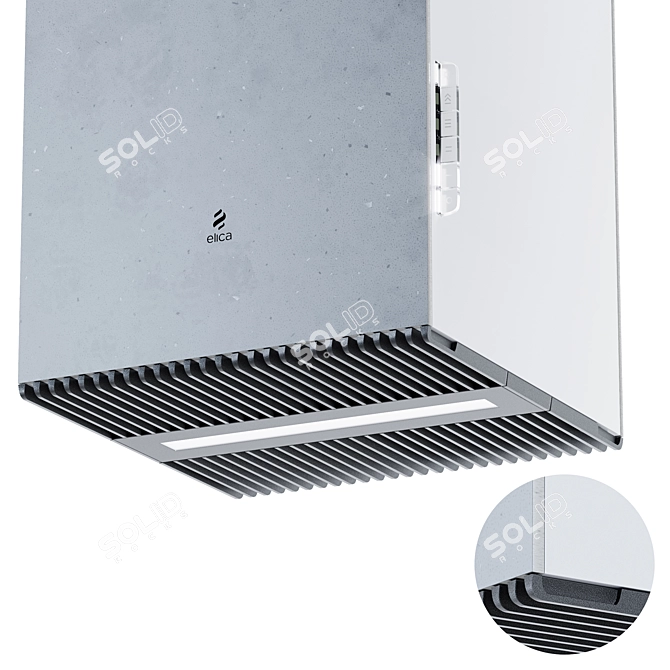 Elica Haiku Island 320s : Sleek and Efficient Island Range Hood 3D model image 2