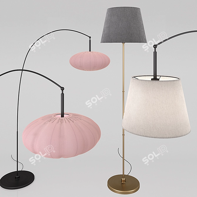 Modern Arch Floor Lamps Set 3D model image 4