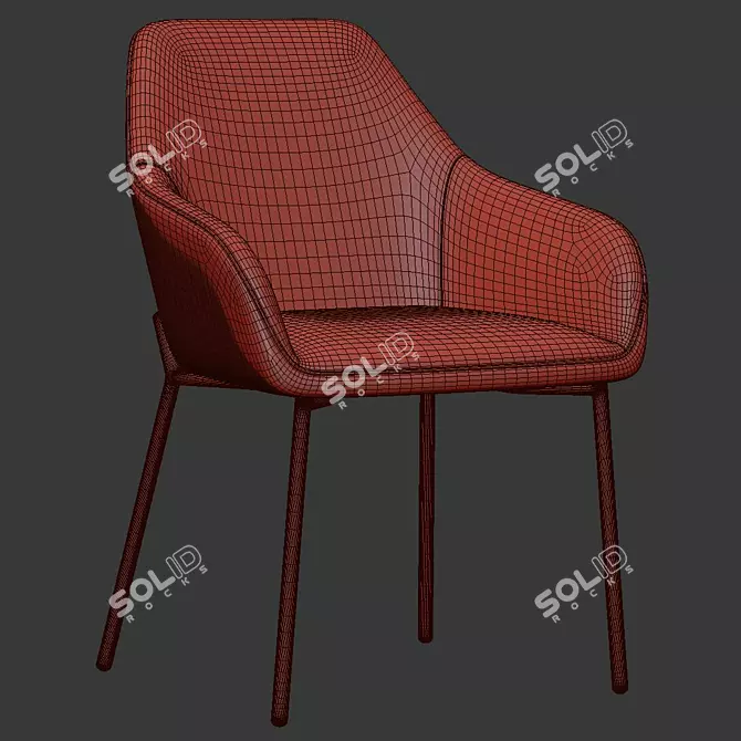 Elegant Daniella Dining Chair 3D model image 5