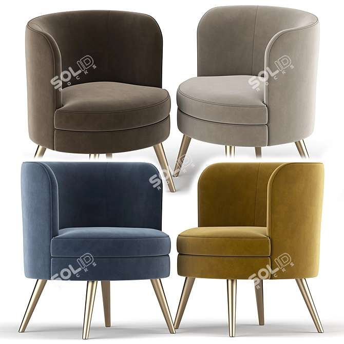 Beadle Accent Chair: Timeless Elegance 3D model image 2