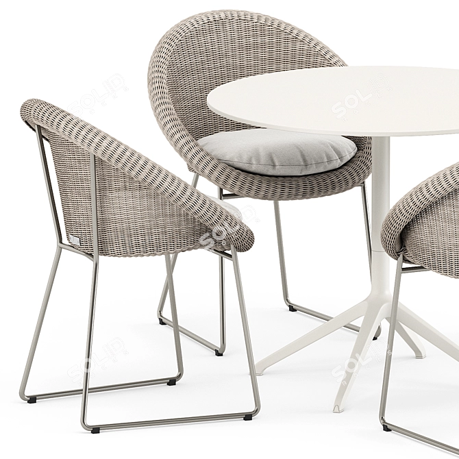 Modern Elegance: Gigi II Armchair and Elephant Round Table 3D model image 3