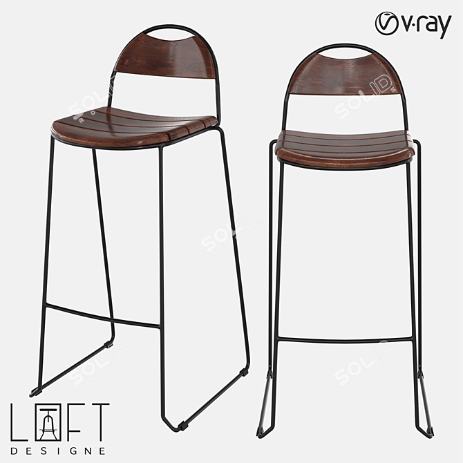 LoftDesign 36958 Bar Stool 3D model image 1