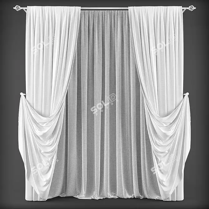 Versatile Polys Curtains 3D model image 2