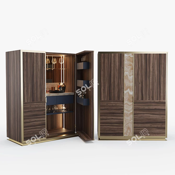 Elegant Page Bar Cabinet: Stylish & Functional 3D model image 2