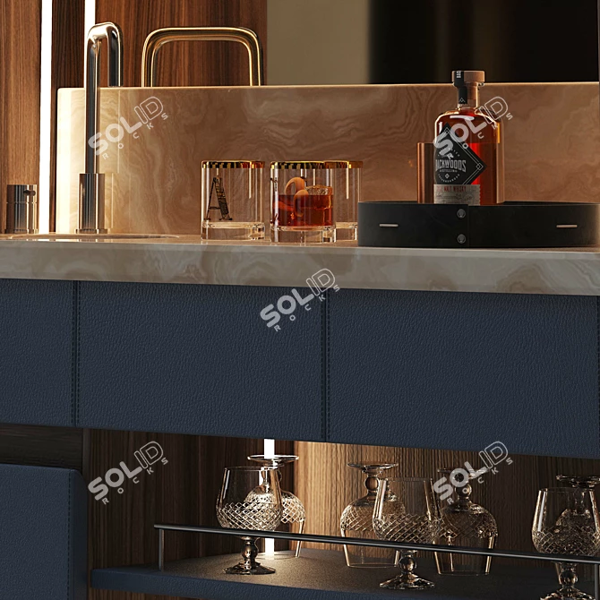Elegant Page Bar Cabinet: Stylish & Functional 3D model image 3