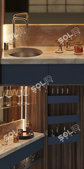 Elegant Page Bar Cabinet: Stylish & Functional 3D model image 4