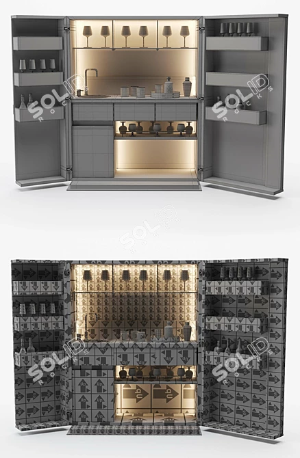 Elegant Page Bar Cabinet: Stylish & Functional 3D model image 5