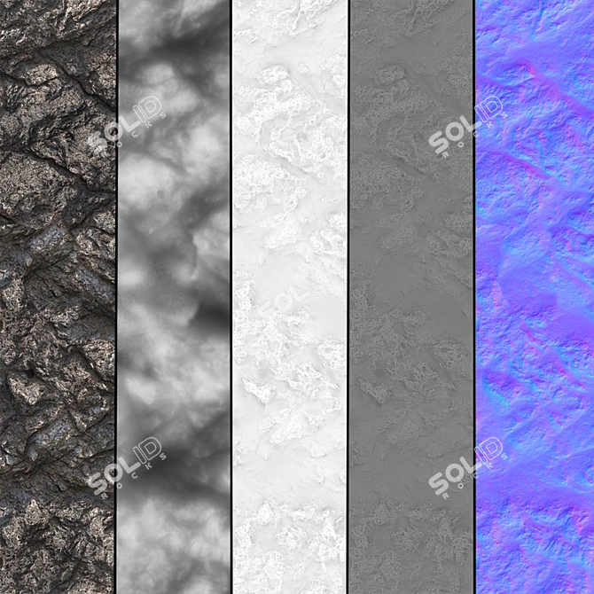 Stone Cliff Textures 3D model image 3