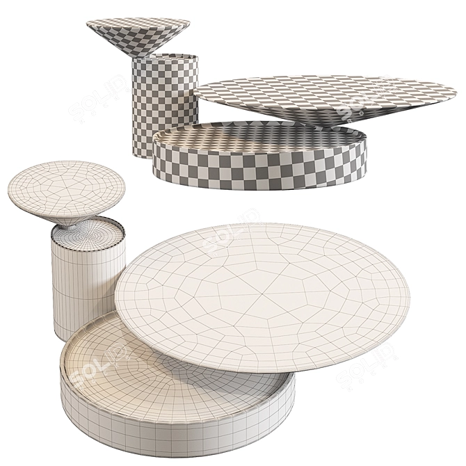 Marble Laurel Coffee & Side Table 3D model image 4