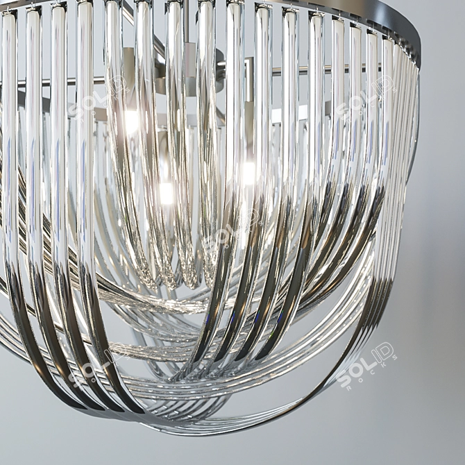 Elegant Glass/Silver Chandelier 20MD3279-6 3D model image 2