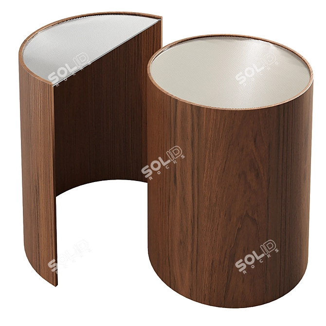 Sleek Contour Side Tables 3D model image 1