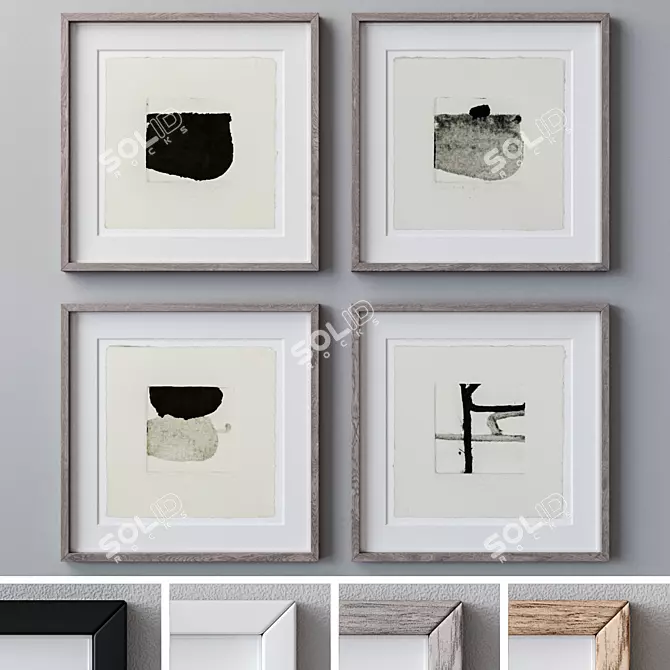 Multicolor Glass Photo Frames Set 3D model image 1