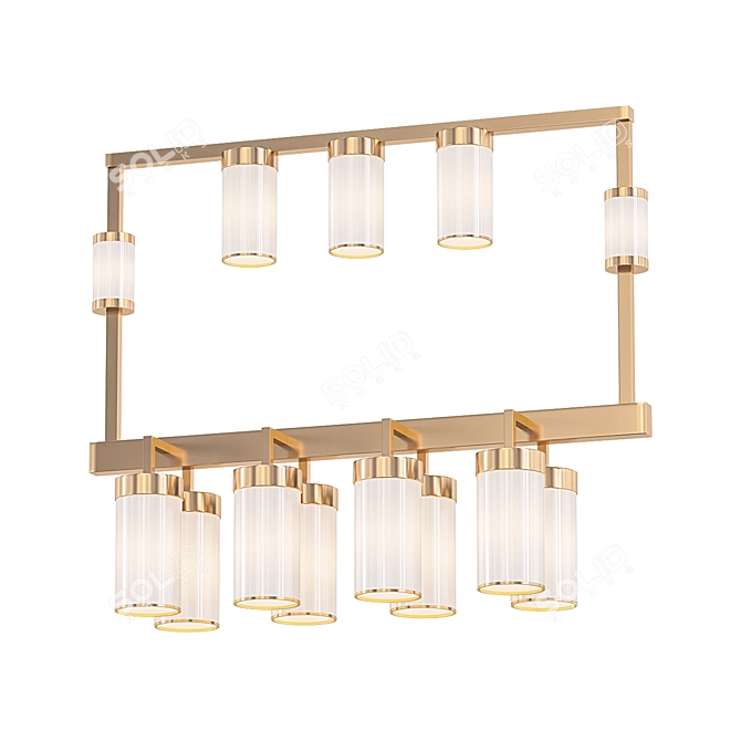 Vintage Brass Frame Chandelier 3D model image 1