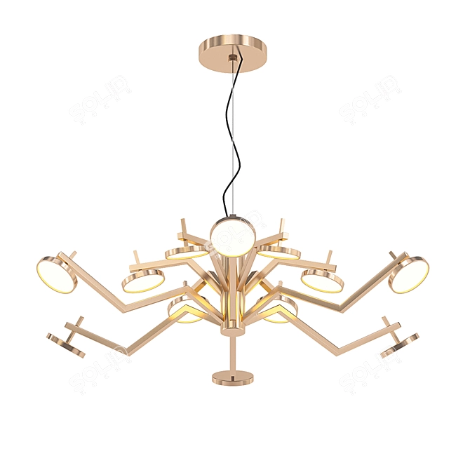 Sleek Vector L6+6 Chandelier 3D model image 1