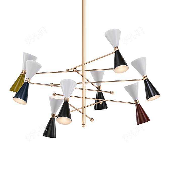 Elegant Flipper Chandelier - Marco and Giulio Mantellassi 3D model image 1