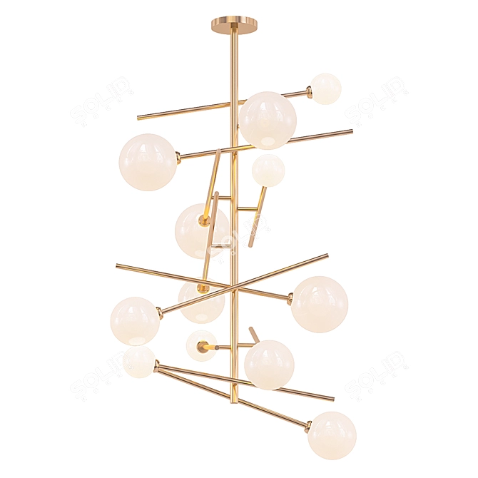 Elegant Globe Chandelier 3D model image 1