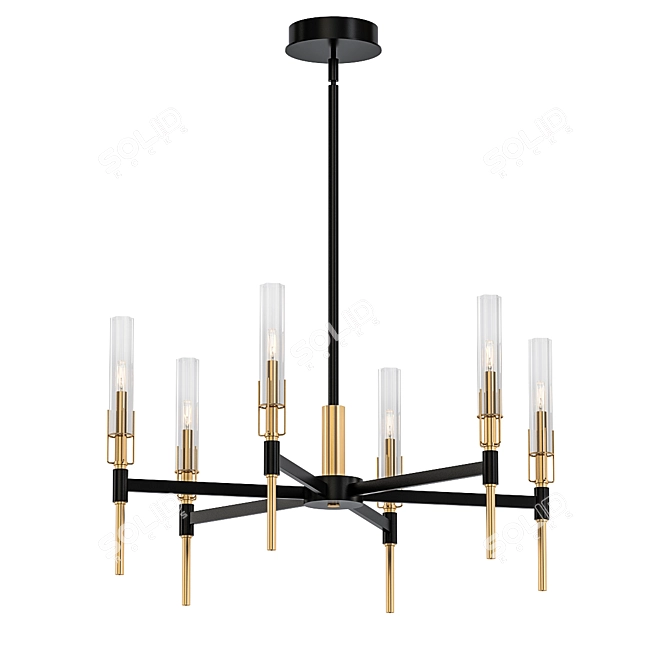 Illuminating Elegance: Flambeau Chandelier 3D model image 1