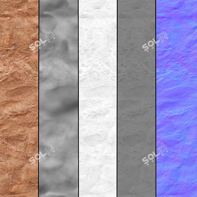 Seamless Stone Cliff Texture 3D model image 3