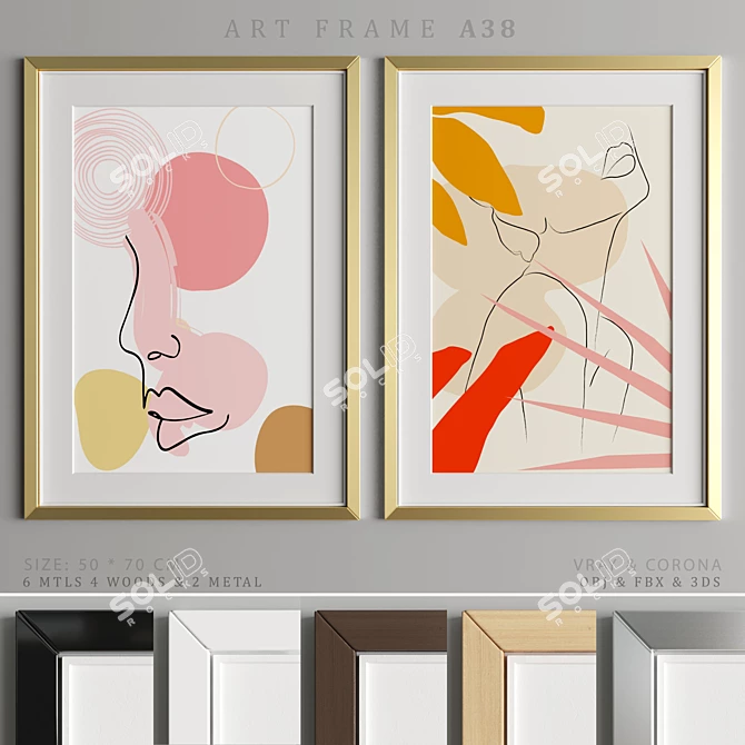 Versatile Art Frame: A38 3D model image 1