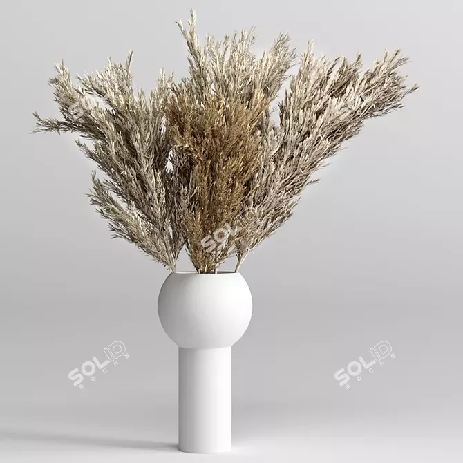 Elegant Pampas Vase 02 3D model image 1